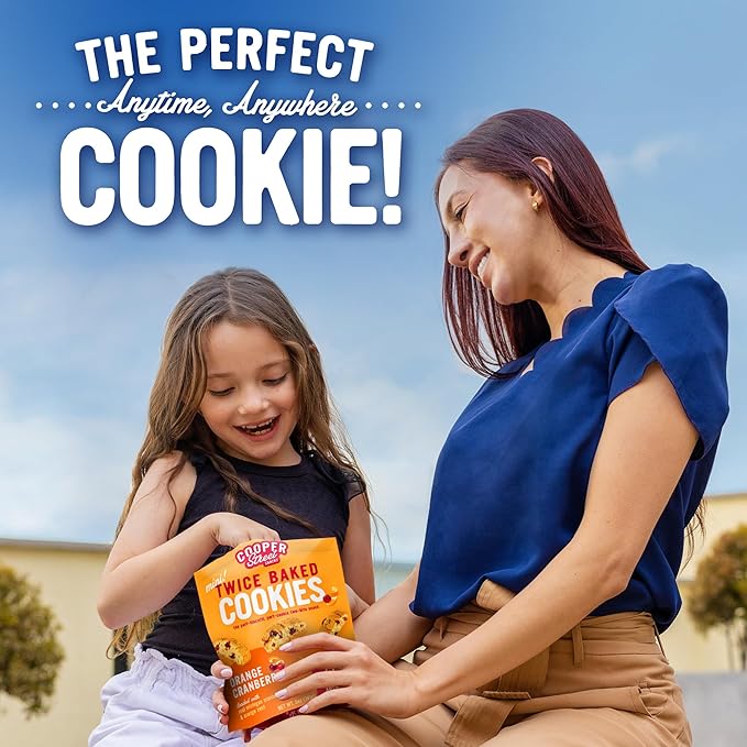 Cooper Street Twice Baked Orange Cranberry Biscotti Cookies - Light and Crispy Coffee Cookie Bites - Traditional Low Calorie Italian Snacks for Adults & Kids - Kosher, Dairy, Peanut & Soy Free - 5oz