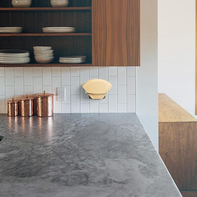 Cone Coffee Filter Holder ARGENTA – Wall Mount Coffee Filter Storage Container with Magnetic and Adhesive Mounting, Compatible with Hario, V60, Melitta, Chemex Coffee Filters (Plus)