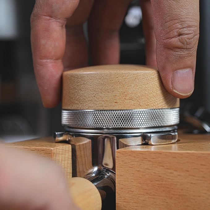 58mm Espresso Tool Kit for Gaggia Classic, Classic Pro, and Classic Pro Evo: Maple Bottomless Portafilter, Calibrated Tamper, Dosing Funnel with Puck Screen, and Adjustable Distributor