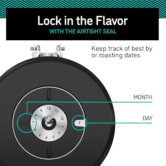 Coffee Gator Coffee Canister, 16oz Airtight Stainless Steel Kitchen Food Storage Container with Date Tracker, Scoop for Sugar,Grounds Coffee, Beans,Tea, Sugar, Cereal, Flour, Cookies Jars - Silver