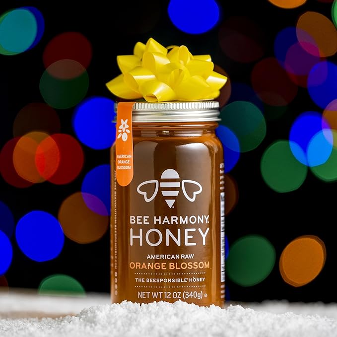 Bee Harmony Orange Blossom Raw Honey, 12 OZ (Pack of 2), from California