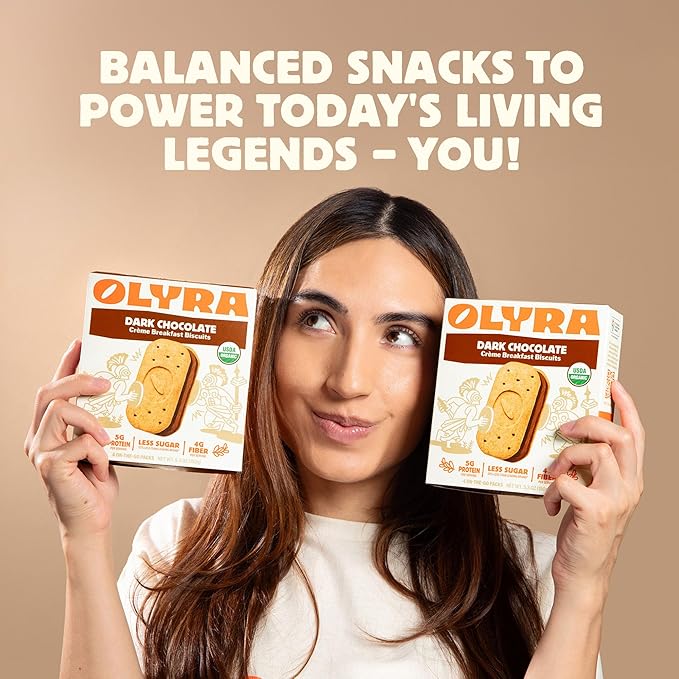 Olyra Variety Pack Sandwich Breakfast Biscuits, Healthy Snacks for Adults and Kids, Low Sugar, Organic Cookies, Office Snacks, USDA Certified, Non GMO 24 Packs