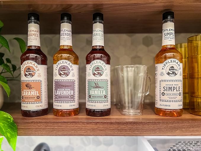 Tippleman's Sugar Free Vanilla Coffee Syrup, Zero-Sugar, Great for Drinks, Lattes & Espressos – 750ml Bottle Fits Pump