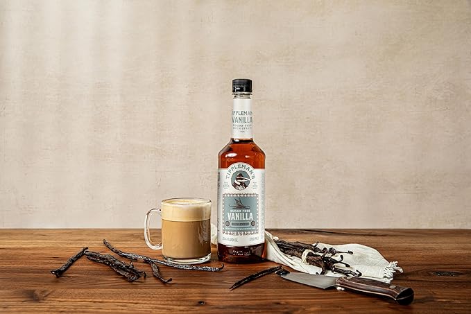 Tippleman's Sugar Free Vanilla Coffee Syrup, Zero-Sugar, Great for Drinks, Lattes & Espressos – 750ml Bottle Fits Pump