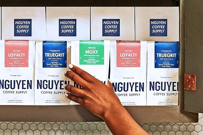 Nguyen Coffee Supply - Moxy Arabica: Medium Roast Premium Ground Coffee Beans, Vietnamese Single Origin, Direct Trade, Roasted in Brooklyn [12 oz Bag]