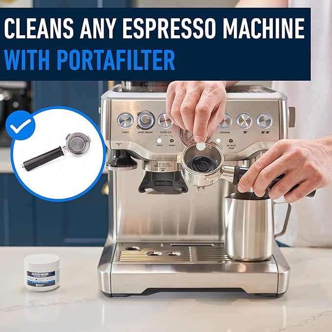 Essential Values Espresso Machine Cleaning Tablets (30 Tablets), Compatible with Breville Barista Express, Gaggia, Delonghi, Jura, Philips - Universal Descaler for Espresso Machines