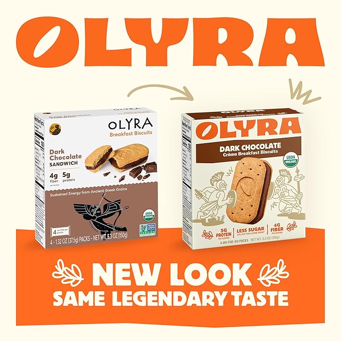 Olyra Variety Pack Sandwich Breakfast Biscuits, Healthy Snacks for Adults and Kids, Low Sugar, Organic Cookies, Office Snacks, USDA Certified, Non GMO 24 Packs