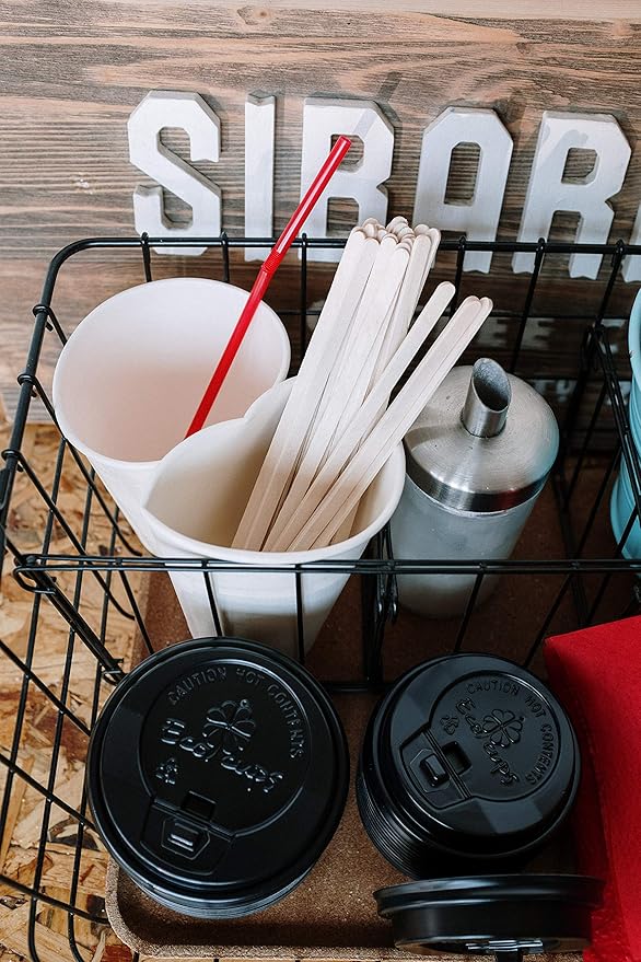 1000 Count | KingSeal Natural Birch Wood Coffee Beverage Stirrers, Stir Sticks, Waxing Sticks, 7.5 Inches, Round End, Eco-Friendly - 2 Packs x 500 Stirrers