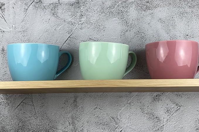 MECOWON 30 OZ Porcelain Coffee Mugs, Set of 2 Large Mugs for Soup, Cereal and Salad (skyblue)