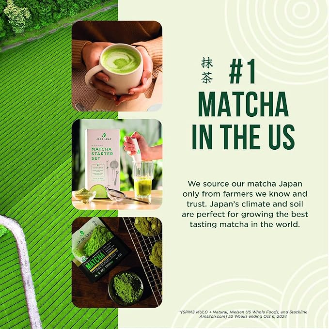 Jade Leaf Matcha Organic Cafe Style Sugar Free Matcha Latte Green Tea Powder, Premium Barista Crafted Mix, Authentically Japanese, 15 Servings (5.3 Ounce Pouch)