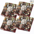 4 Red Gift Boxes - The Swiss Colony 27 Favorites Food Gift Set, Summer Sausage Meats and Cheeses, Assorted Chocolates, Candies, Petits Fours, Cheese & Charcuterie Board Gifts Basket, Holiday Christmas