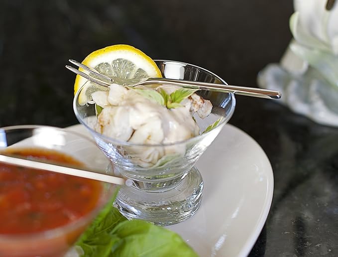 Fortessa Dragonfly 18/10 Stainless Steel Flatware Cocktail/Tasting Fork, 4.25-Inch, Set of 12