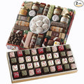 The Swiss Colony 27 Favorites and 36 'Merry Christmas' Petits Fours Christmas Gift Bundle - Assorted Cheeses, Candies, Chocolates, Summer Sausage Meats, and Gourmet Mini Layer Cakes