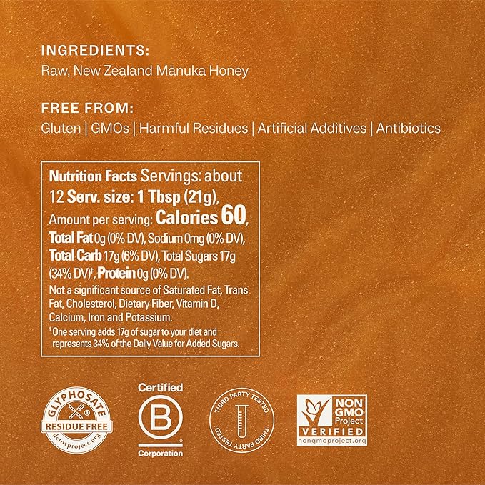 Manukora Raw Manuka Honey, MGO 200+, New Zealand Honey, Non-GMO, Traceable from Hive to Hand, Daily Wellness Support - 250g (8.82 Oz)