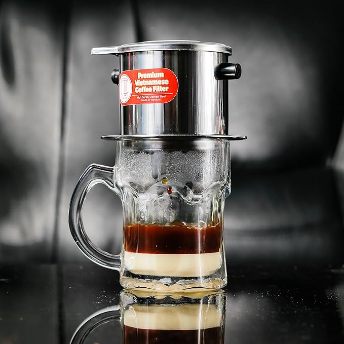 2 Pack Vietnamese Coffee Filter Brewer. Great for travel and camping, 11oz large, Gravity Insert