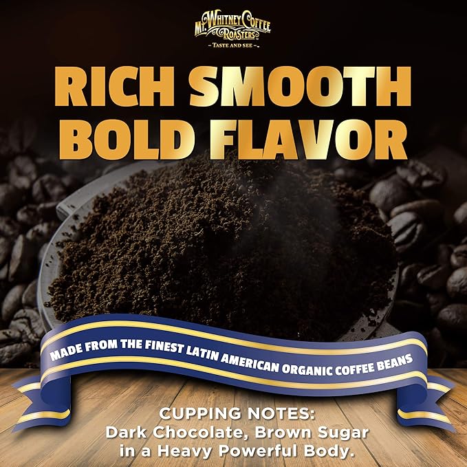 Mt. Whitney Organic French Roast, Dark Roast, Low Acid Coffee (Ground, 5 Lb)