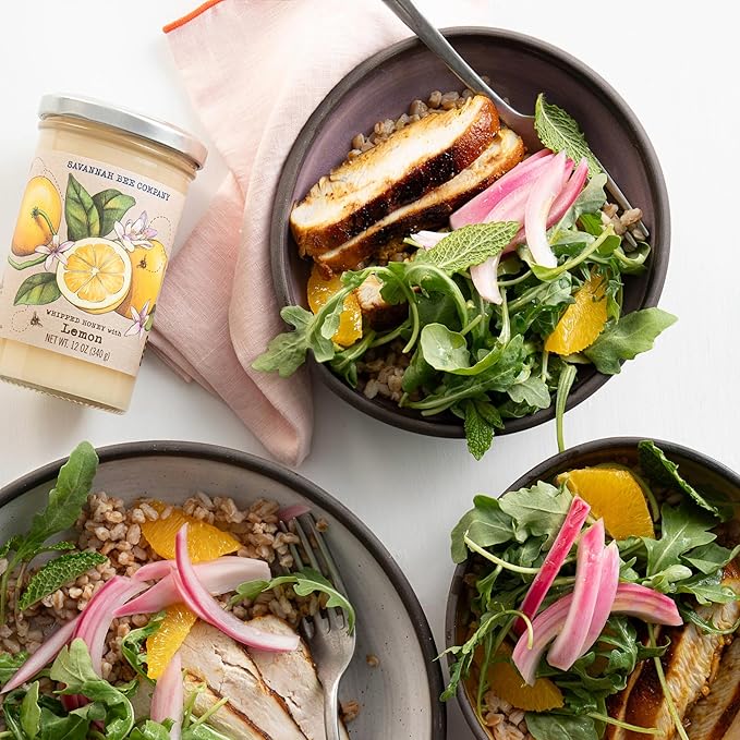 Savannah Bee Company Whipped Honey - All Natural Spreadable Honey (12 Ounce (Pack of 1), Lemon)