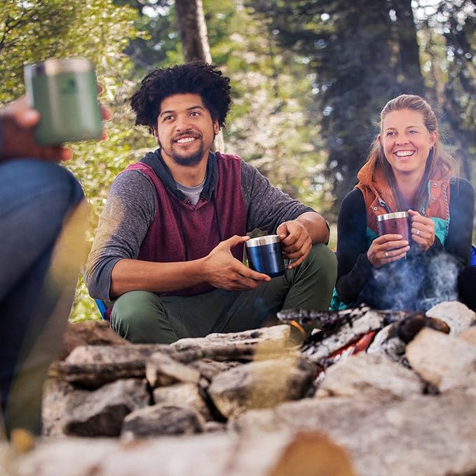 Stanley Stay-Hot Camp Mug 12 oz & 24 oz | Press Fit Drink Through Lid | Cup for Coffee, Tea and Drinks | Insulated Stainless Steel Coffee Mug | BPA-Free