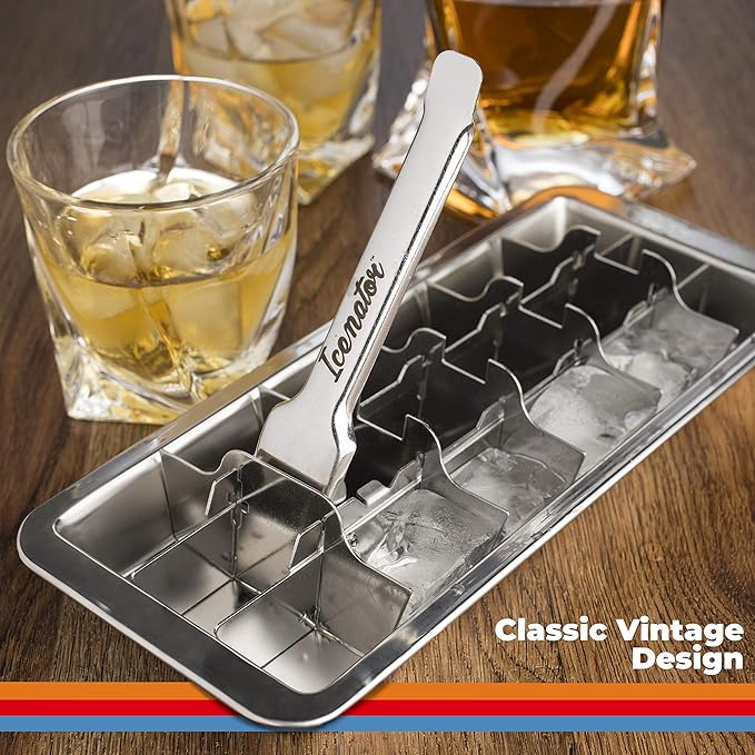 Easy Removal Metal Ice Trays with Handle - Stainless Steel Ice Cube Maker and Tray, 18 Slot Mold - BPA-Free, Food-Grade Freezer Molds for Baby Food, Juice, Popsicles (1 Pack)