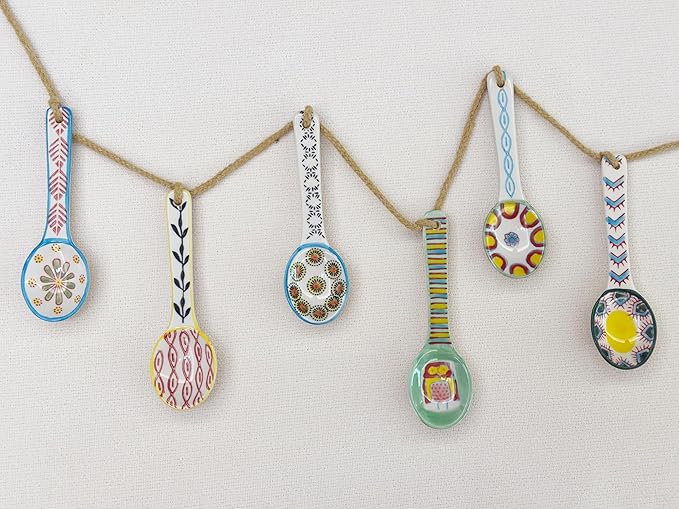 Ceramic Coffee Spoons Set of 6 – Multipurpose Teaspoons for Espresso/Tea/Dessert | Assorted Bright Colors, Lead-Free | Dishwasher/Microwave Safe | Cute Decorative Spoons for Kitchen & Gifts