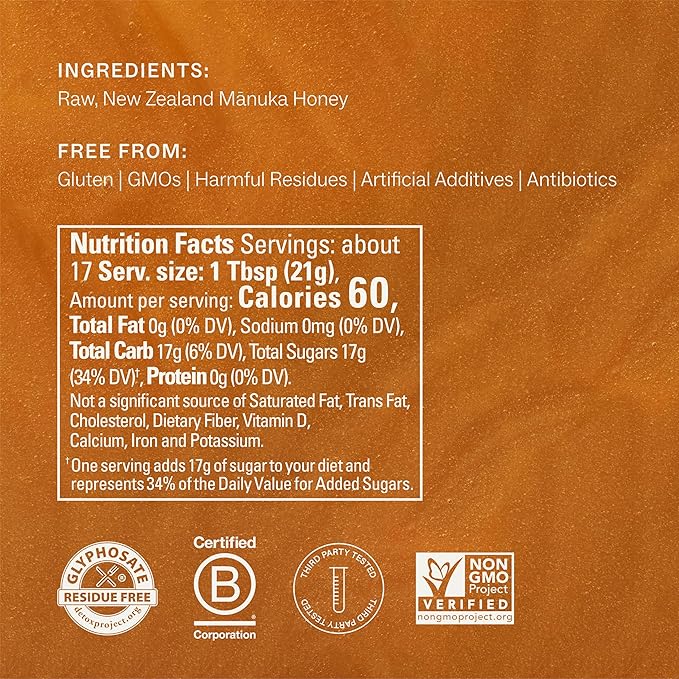 Manukora Raw Manuka New Zealand Honey MGO 850+, Non-GMO, 3rd-Party Tested, Glyphosate Residue Free Certified, 2000+ Natural Compounds, Traceable Hive-to-Hand, Digestive & Immune Support – 360g, Squeezy Bottle