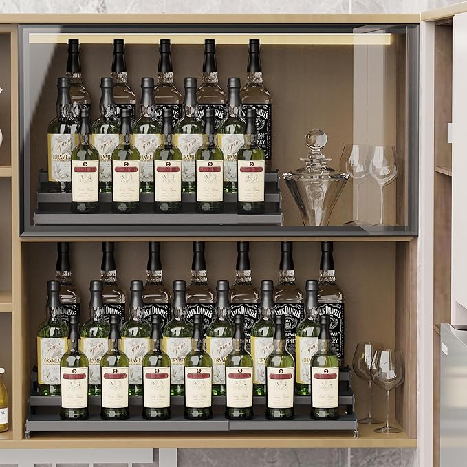 Spice Rack Organizer for Cabinet, 3 Tier Expandable Spices Storage, Great for Kitchen Cabinets, Cupboard,Pantry and Countertop More(Gun-Gray, 1 PACK/GUN-GRAY)