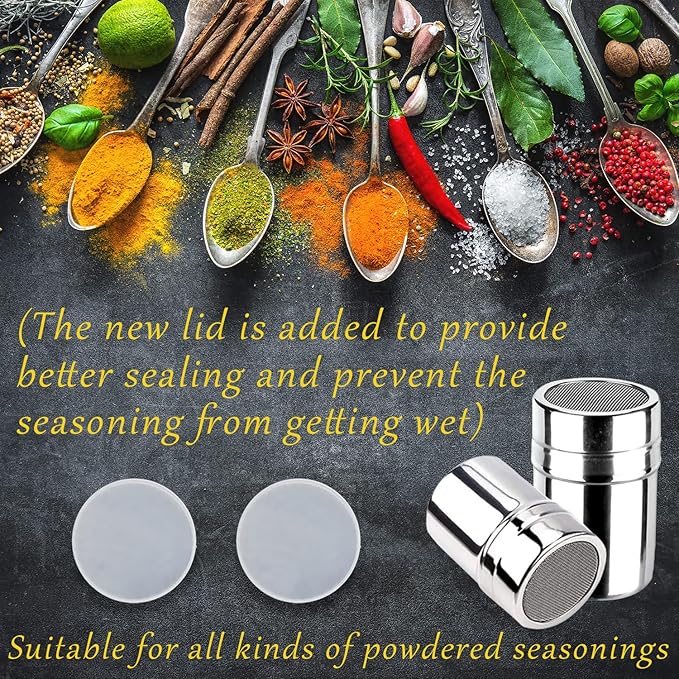 2 Pack Chocolate Shaker Powdered Sugar Shaker Duster 16 Coffee templates Set for Cream,Powdered Sugar,Cocoa,Cappuccino,for Kitchen,Drinks,Baking (18)