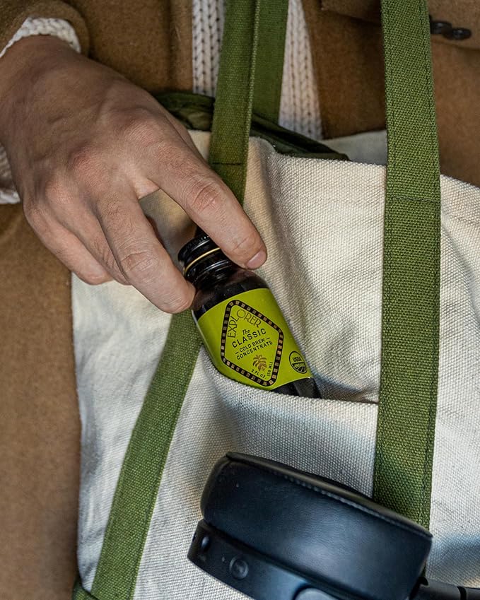 Explorer Cold Brew Organic Liquid Coffee Concentrate, Classic Regular Caffeine, Drink Iced or Hot While On the Go, Travel Size, 2 fl oz (Pack of 12)