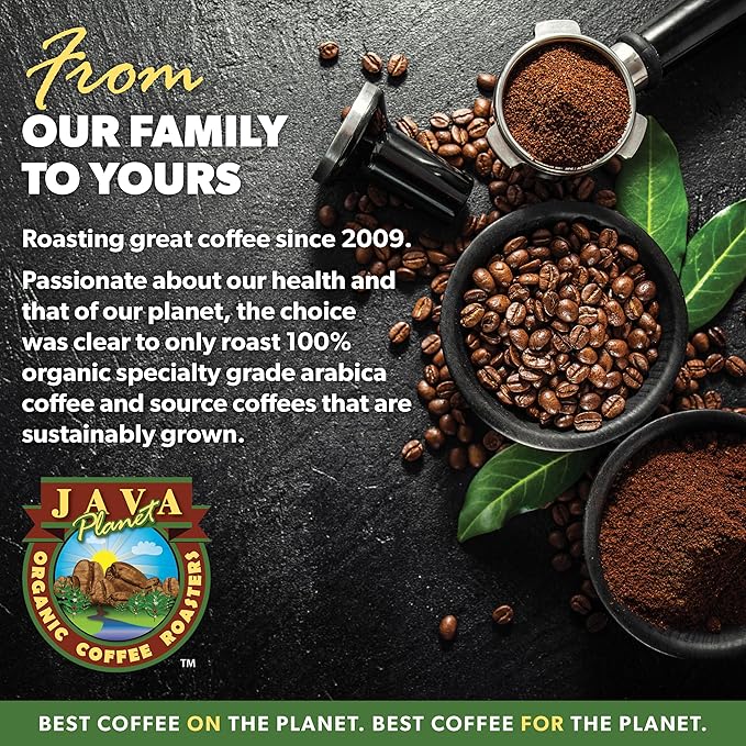 Low Acid Organic Coffee – Whole Bean, Mold-Free & Stomach Friendly by Java Planet, Espresso Blend Coffee, Dark Roast, Smooth Full Flavored, 5LB Bag