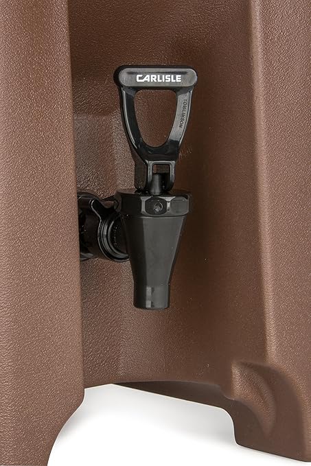 Carlisle FoodService Products 5-Gallon Insulated Beverage Dispenser, Cateraide, Food-Grade with Handles, Rugged PE Shell with PU Insulation for Coffee, Tea and Hot or Cold Drinks, Brown - Made in USA