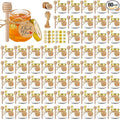 Mini Glass Honey jars-1.5 oz,60pcs Hexagon Honey Jars with Wood Dipper,Stickers,Bee Pendants,Tags,Rope,Small Honey Jars with Lids,Perfect for Wedding Favors,Jams,Baby Shower,Party Favors