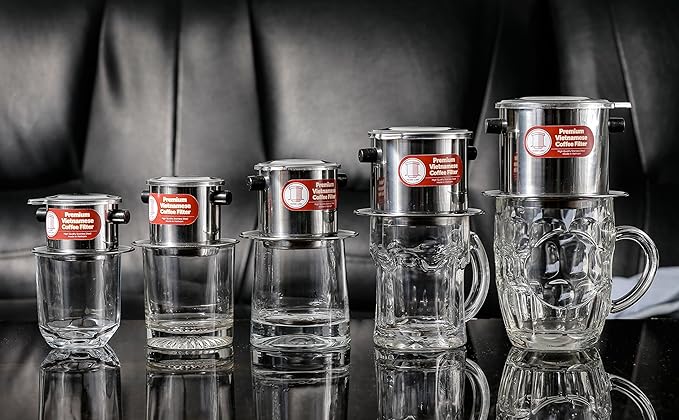 Set of 3 Vietnamese Traditional Coffee Phin Filter, Hot or iced. 6 Ounce