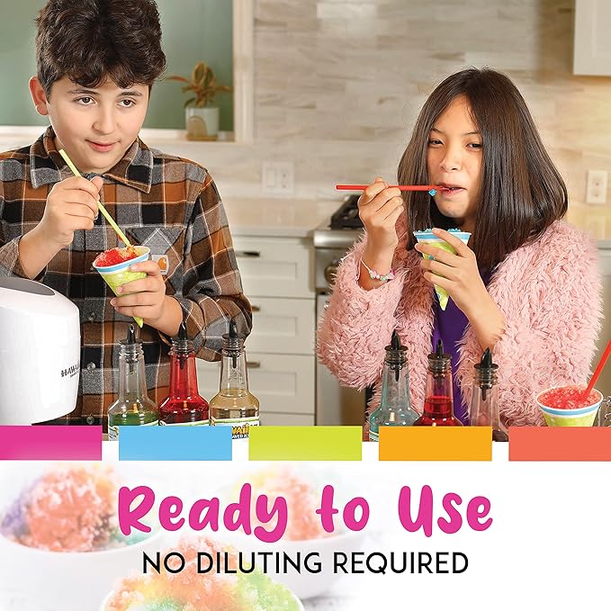 Hawaiian Shaved Ice Blue Raspberry Syrup - Nut Soy Dairy Free - Flavor Fluffy & Crunchy Snow Cone Ice - Shelf Stable - Makes 64 Servings - 1 Gallon