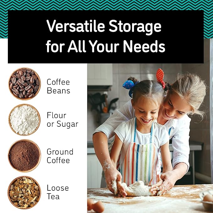 Coffee Gator Coffee Canister - 22oz, Airtight Stainless Steel Kitchen Food Storage Container with Date Tracker, Scoop for Grounds Coffee Bar Accessories, Beans, Tea, Sugar, Flour, Cereal - Silver