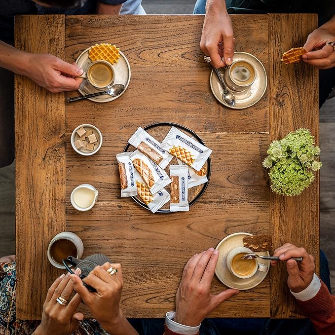 Jules Destrooper Butter Crisps - Caramelized Waffle Cookies, Certified Kosher Dairy, Non-GMO, Authentic Biscuits Made in Belgium - 3.5 Oz